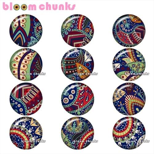 Pretty Retro pattern BohemiaRound glass cabochon jewelry flat back Making findings 12mm/18mm/20mm/25mm A7997