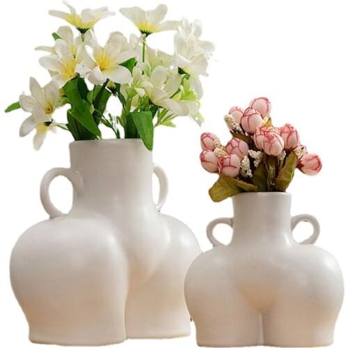 Creative Nordic Ceramic Simulation Body Art Vase Dried Flower Plant Arrangement Vases Ornament Home Decoration Crafts Furnishing