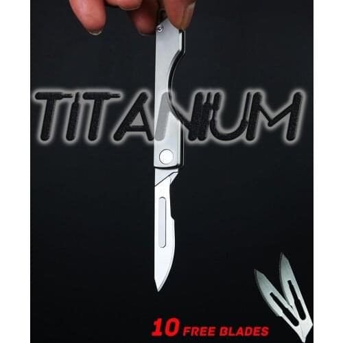MINI Titanium Utility knife EDC Portable Pocket Knife Emergency Key Medical Folding Knives CS GO Surgical Self-defense Survival