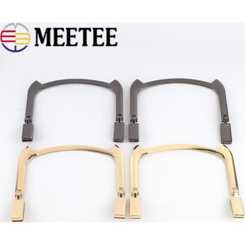 Meetee 2pcs 90/105mm Metal Handle Womens Bag Square Frame Handles Buckles DIY Luggage Strap Part Hardware Accessories BF467