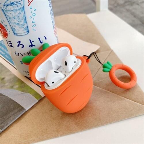 Fashion Headphone box Silicone storage case generation universal Protective Charging Storage Boxes Carrot Cactus airpod case