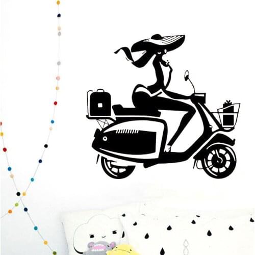 Moped Scooter Wall Decal Motorbike vinyl wall sticker motorcycle home decoration art poster HJ1270