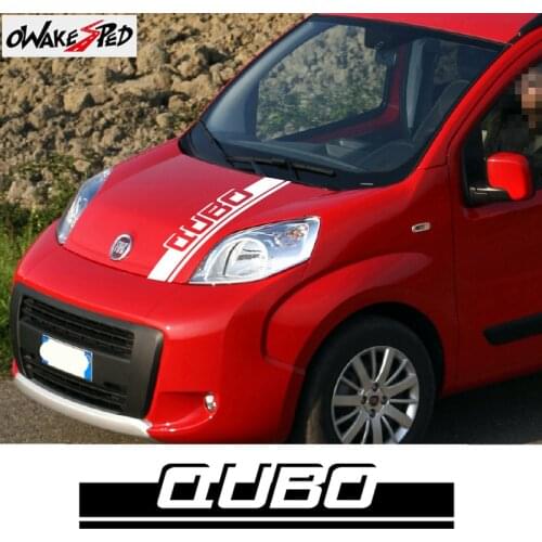 1set Car Sport Styling Hood Sticker For Fiat Qubo Cover Engine Auto Bonnet Stripes Decor Stickers Body Vinyl Decals