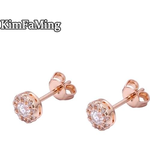 Fashion Small Acute Girl Boy Round Earring Stud CZ Jewelry Party GSE016