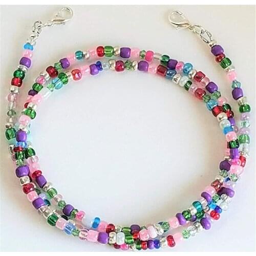 New 100pcs/lot 70cm Mask Necklace for Women Wedding Punk Bead Lariat Long mask Chain Necklace Glass Jewelry Gift