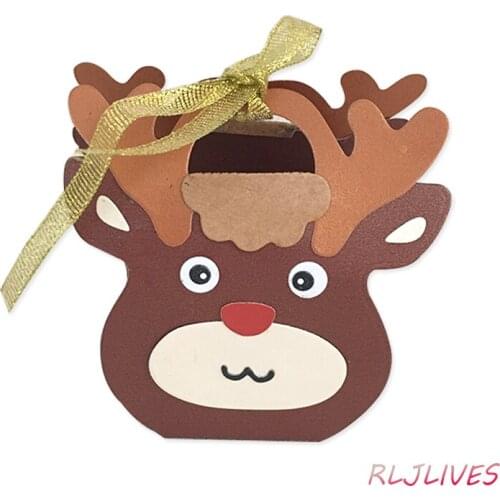 RLJLIVES Christmas Reindeer Tote Bag Metal Cutting Dies Stencils for DIY Scrapbooking album Decorative Embossing DIY Paper Cards