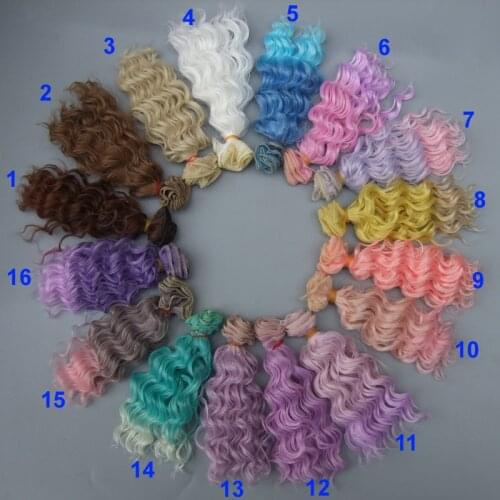 15CM 25cm thick doll wigs high temperature deep wave wigs for blyth doll 1/3 1/4 1/6 BJD handmade doll diy hair