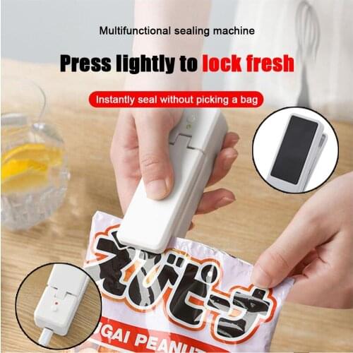 Portable Handheld Heat Seal Bag Sealer Plastic Bags Fast Re-sealer Cordless Rechargeable with Magnetic Back
