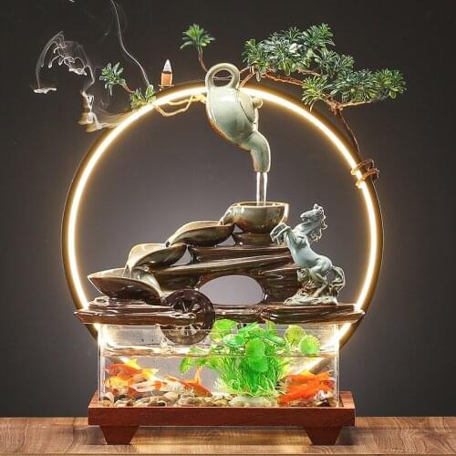 Originality Practise Medicine Flowing Water Furnishing Articles Fish Tank Circulating Water The Office Desk Decor