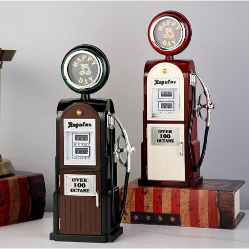 Retro Simulation Tanker Model Music Box Home Decoration Plastic Hand Crank Music Box Mechanism Figurines Gift With Logo