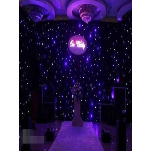 Luxury Blue-White Color LED Star Curtain Wedding Stage Backdrop Cloth With DMX512 Controller For Wedding Decoration Supplies