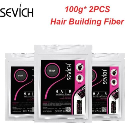 Sevich 2pcs/sets 100g Thicken Hair Fiber Powder Refill Bag Hair loss products Hair building fibers USA Stocks For Dropshipping