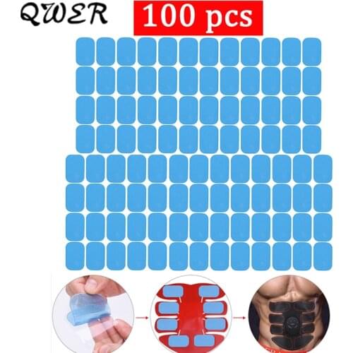 100Pcs Replacement Massager Gel Patch Fitness Gel Stickers Hydrogel Pad For EMS Muscle Training Massager ABS Abdominal Trainer