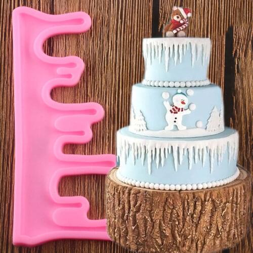 Icicle Ice Cake Decoration Silicone Mold Christmas Fondant Cake Decorating Tools Candy Polymer Clay Chocolate Gumpaste Moulds