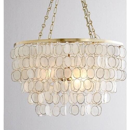 Natural Shell lamp Pastoral LED shell pendand Light for Living Room Bedroom Creative Luxury Lighting Antique Style shell sconce