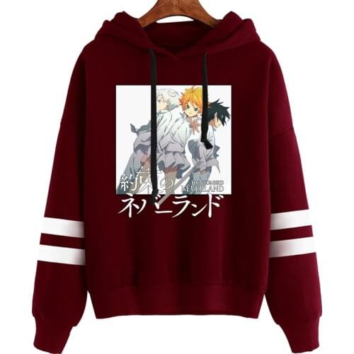 The Promise Neverland Hoodies Men Women Long Sleeve Sweatshirt Anime Cosplay Manga Loose Oversize Solid Hooded Pullover Sweater