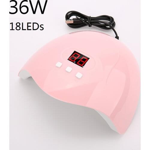 54W 18 Led Lights Nail Dryer Uv Lamp Curing Nail Polish Gel Ice Pofession Varnish Lamp Auto Sensor Nail Art Manicure Tool