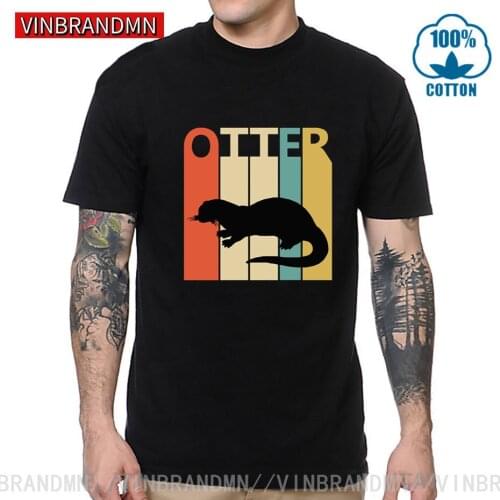 Vintage Letter Printed Design Otter T shirt women men Boys Funny Otter T-shirt Cute Animal Otter Lovers Gifts Tee shirt camiseta