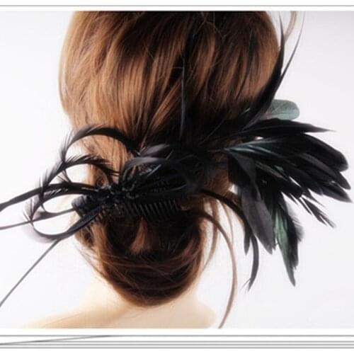 Feather Flower Cocktail Fascinator Hair Clips Women Fashion Headwear Bride Elegant Wedding Chic Hair Accessories FNR151254