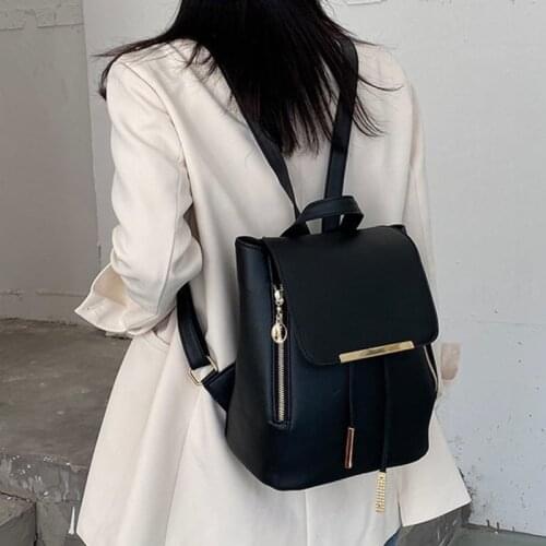 Women Backpack High Quality PU Leather Mochila Escolar School Bags For Teenagers Girls Leisure Backpacks Candy Color