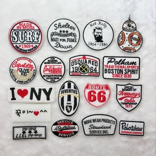 100pcs/lot Embroidery Patch Letter Sports Ball Surf Clothing Decoration Sewing Accessories Craft Diy Applique