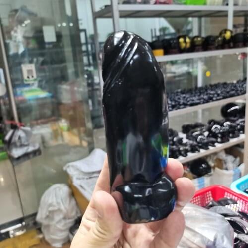 16cm Natural Black Obsidian Yoni Wands Gemstone Body Massage Pleasure Wand Stick Exercise Toys Crafts Birthday Gift