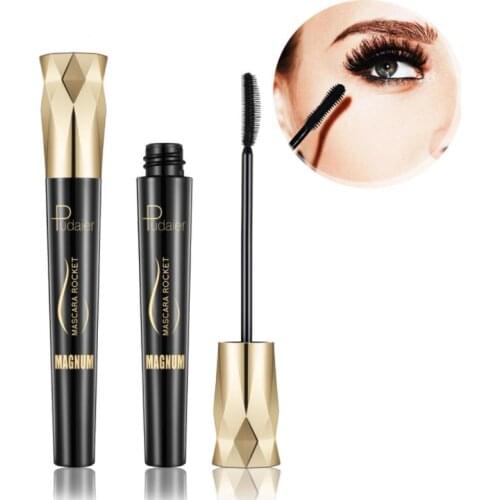 3D Fiber Mascara Long Curling Eyelash Silicone Brush Curving Lengthening Mascara Waterproof Longlasting Makeup Eye Cosmetic