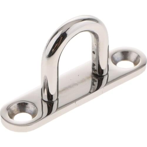 5mm 304 Stainless Steel Oblong Pad Eye Plate Staple Ring Hook U-Shap