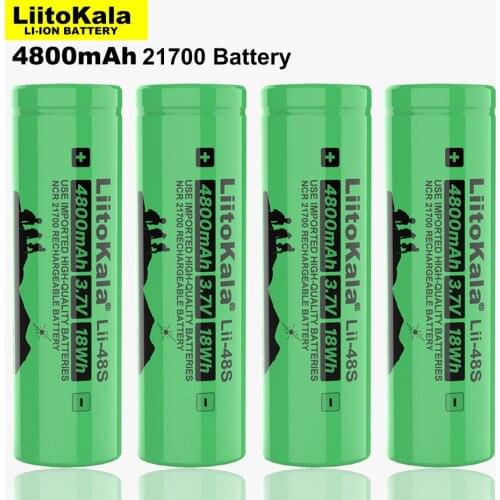 4PCS LiitoKala Lii-48S 3.7V 4800mAh li-lon Rechargeable Battery 9.6A Power 2C Rate Discharge Ternary Lithium Batteries