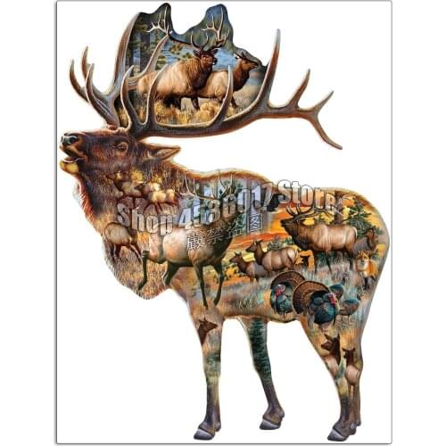 Bugle Call Full Square Drill 5D DIY Diamond Painting Animal Elk Embroidery Cross Stitch Diamond Mosaic Home Decor Gift