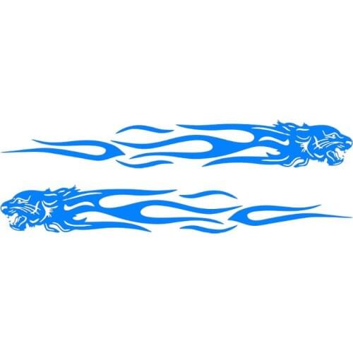 2pcs Tiger Flame Totem Car Decals Stickers Reflective 24cm Motorcycles Sticker Decoration Creative Fashion Car Styling