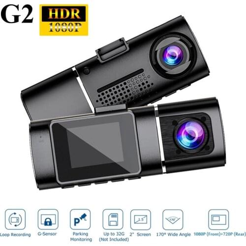 G2 Mini Car Dash Cam 1080P/720P HDR Dual Wide Angle Len Night Vision G-Sensor Driving Recorder SC2363P CMOS Mini Car Camera DVR