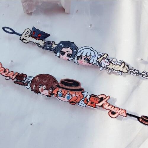 Unisex Anime Stray Dogs Dazai Osamu Nakahara Chuya Embroidery Bracelets Bangles Female Male Brand Charm Women Jewelry Adult Kid