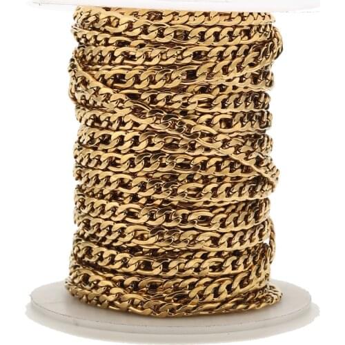 3mm/6mm width gold tone Stainless Steel Figaro Chains Findings Fit for Jewelry Making &DIY