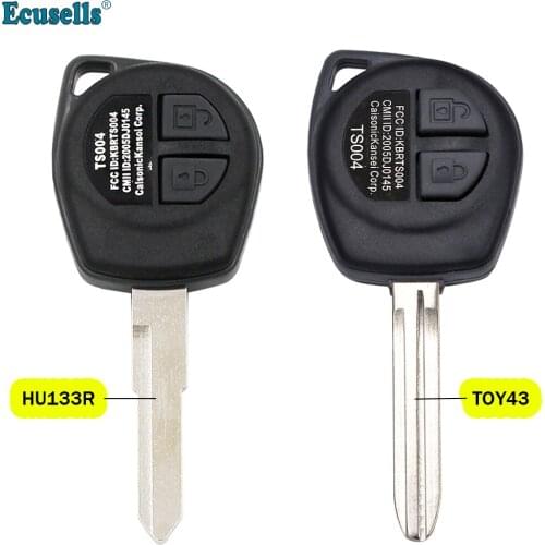 2 Button Remote Key Shell Case Fob for Suzuki SX4 Swift Alto Ignis Splash Wagon with Uncut HU133 TOY43 Blade