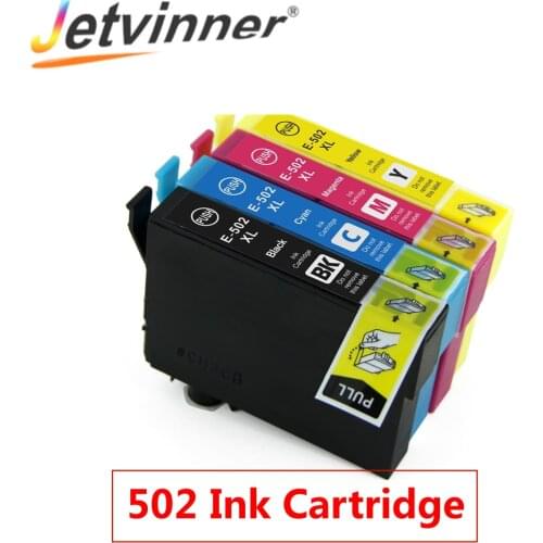 Jetvinner 4PCS T502XL 502 Ink cartridge Compatible Cartridge For Epson XP-5105 XP-5100 XP5100 XP5105 Printer 502 Cartridge