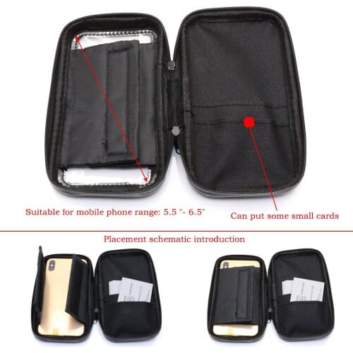 Black Motorcycle Waterproof Phone Case bag With Handlebar Mount Holder Dual Sport For Honda Yamaha Suzuki Kawasaki Touring Bike