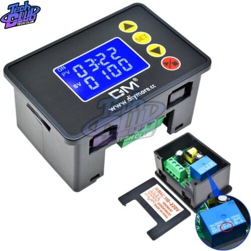 DM-1.37 inch Microcomputer Time Controller Digital Time Delay Relay DC 12V DC 24V AC 110 220V Dual LED Digital Relay