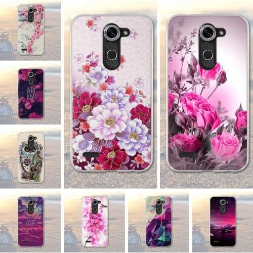 For LG X mach/X Fast/K600 Case Soft TPU Cover For LG X mach Case Silicone Bag For LG X Fast Cover Flower For LG K600 Phone Cases