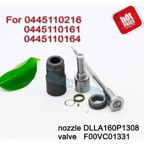 ERIKC 0445110216 0445110161 0445110164 Diesel Injection Repair Overhaul Kits Nozzle DLLA160P1308 Valve F00VC01331 For Bosch BMW