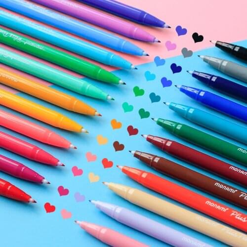MONAMI 3000 12/24/36/48 Colors Gel Pen Fiber Color Watercolor Pen Hook Line Pen Hand Account Graffiti Painting School Stationery