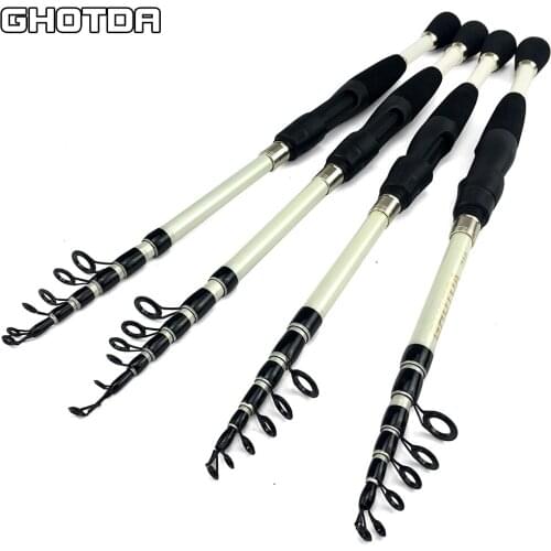GHOTDA Mini Lure Rod Ultralight Telecopic Spinning Fishing Rod Carbon Fiber Material 2.4-1.6m FishingTackle