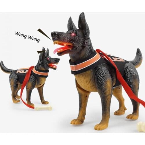 Simulation Puppy Model Electric Walking Children Pet Dog Model Children Walking Leash Dog Toys Gift with Light Sound Effect