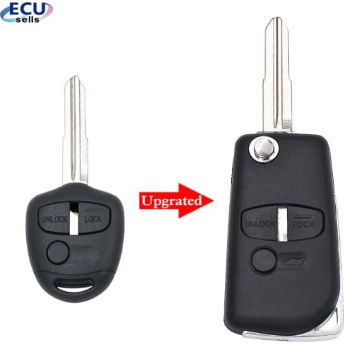 3 Buttons Modified Flip Folding Remote Key Shell Case For Mitsubishi Pajero Sport Outlander Grandis ASX