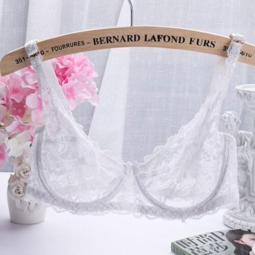 Fashion Sexy Floral Lace Padded Thin Bralette Bra Women Embroidery Brassiere Full Lace Unpadded Floral Brassiere Intimates Femme