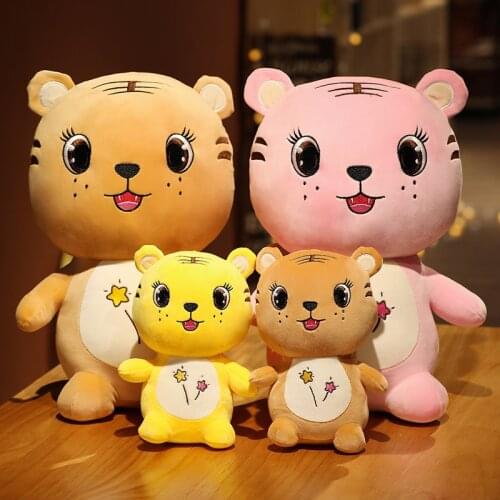 Cartoon Tiger Plush Toys Lovely Tiger Doll Stuffed Soft Animal for Kids Birthday Gifts