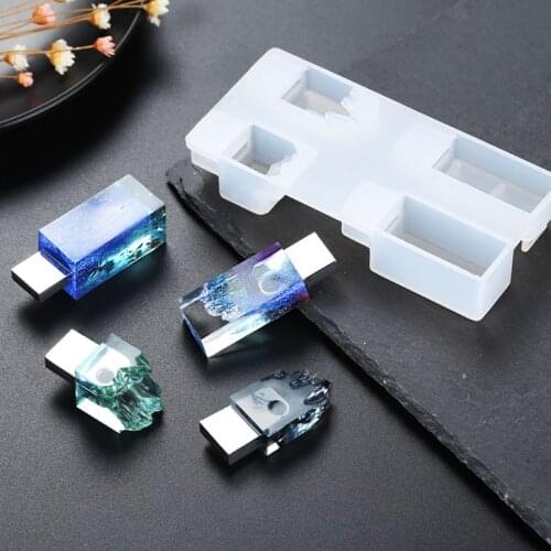 DIY Snow Mountain USB Resin Molds Set with 8G USB Driver Epoxy Resin Making Mold