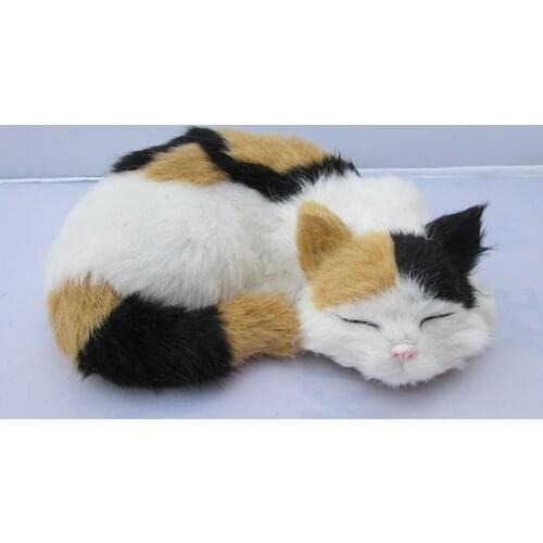 New simulation sleeping cat toy polyethylene & furs colourful cat doll gift about 23x18x8cm 2355