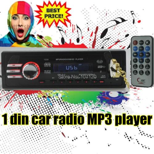 New 12V Car Radio auto audio car Stereo MP3 Player Phone AUX-IN MP3 FM USB SD Card 1 Din w/remote control in dash 5V Charger