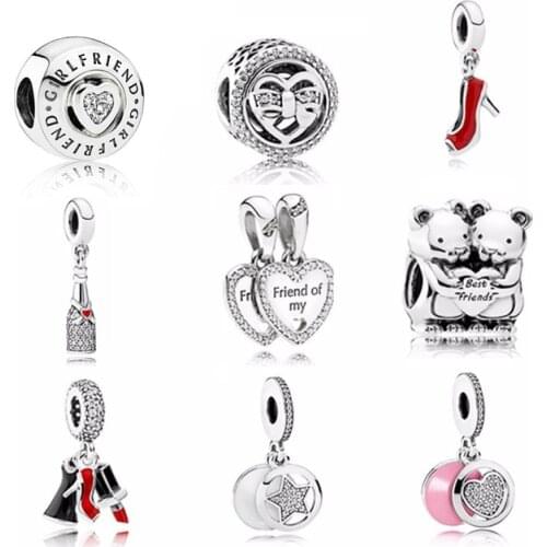 NEW Lovely Charms Bead High Heels Pendant Fit A Early Autumn Series 100% 925 Sterling Silver DIY Bracelet Wholesale factory
